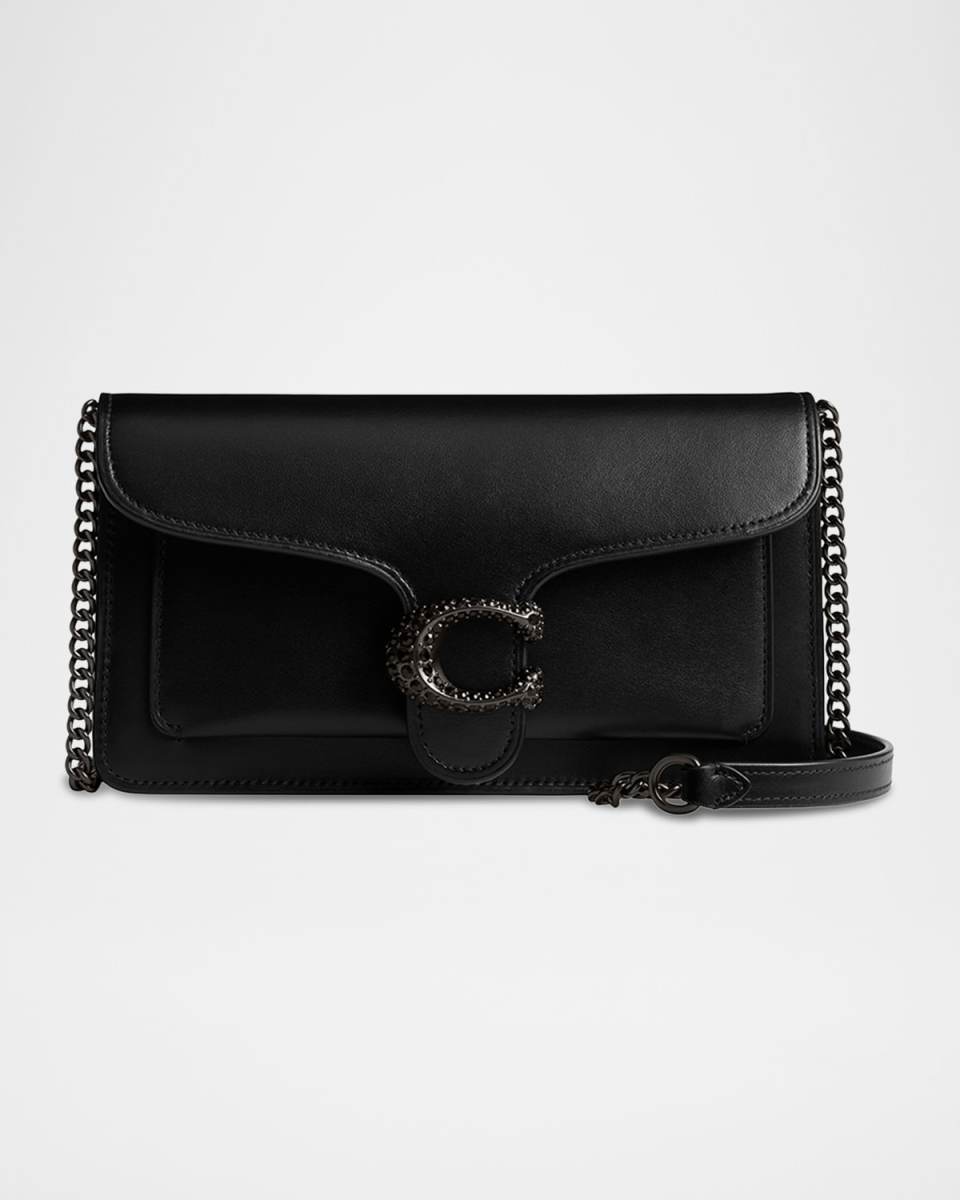 Tabby Leather Clutch Bag with Chain